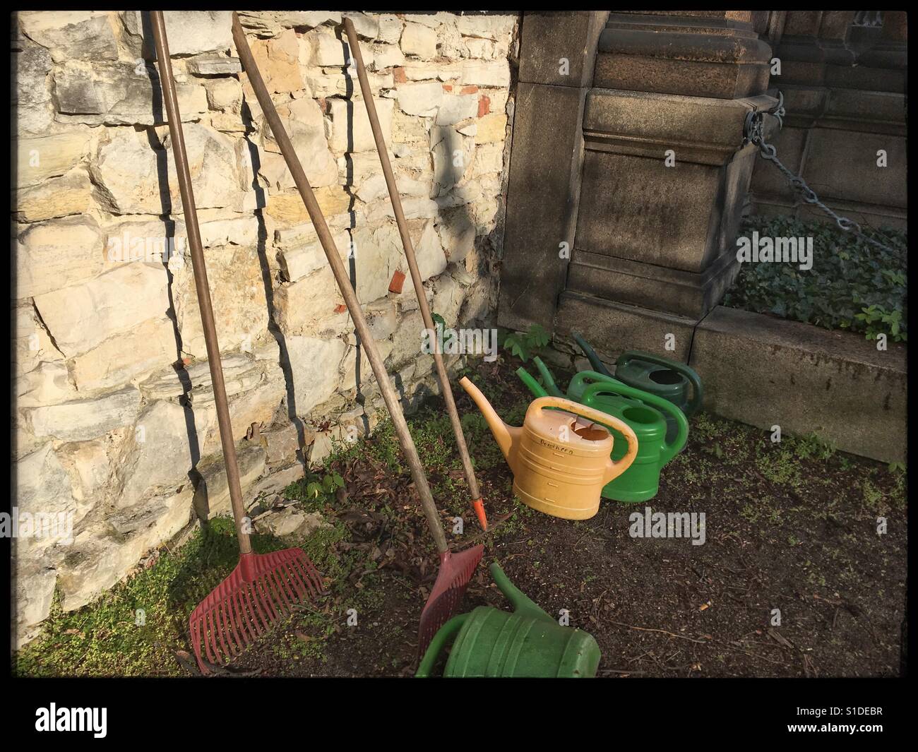 Selection of gardening tools - Smartphone Captured Stock Image