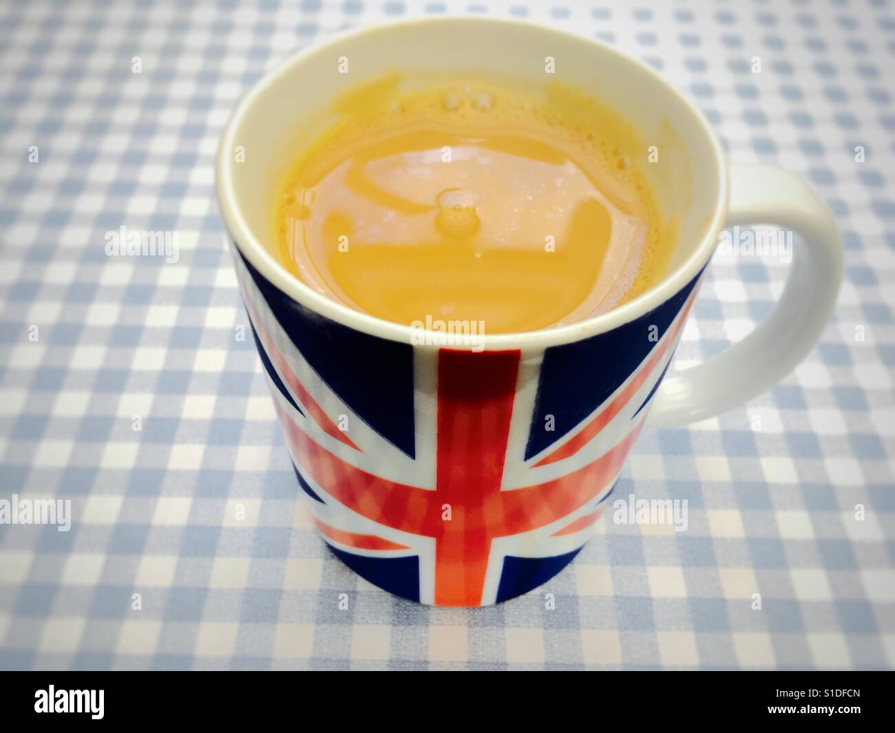 Union Jack cup of tea - Smartphone Captured Stock Image