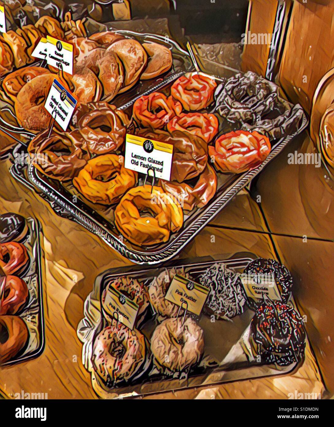 Abstract, top pot donuts Stock Photo Alamy