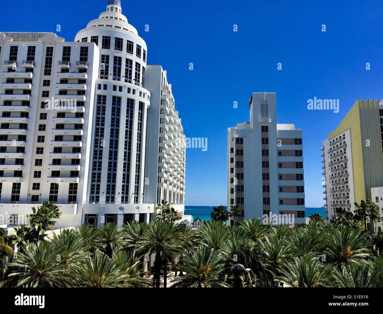 Lowe's Miami Beach and other South Beach Hotels - Smartphone Captured Stock Image