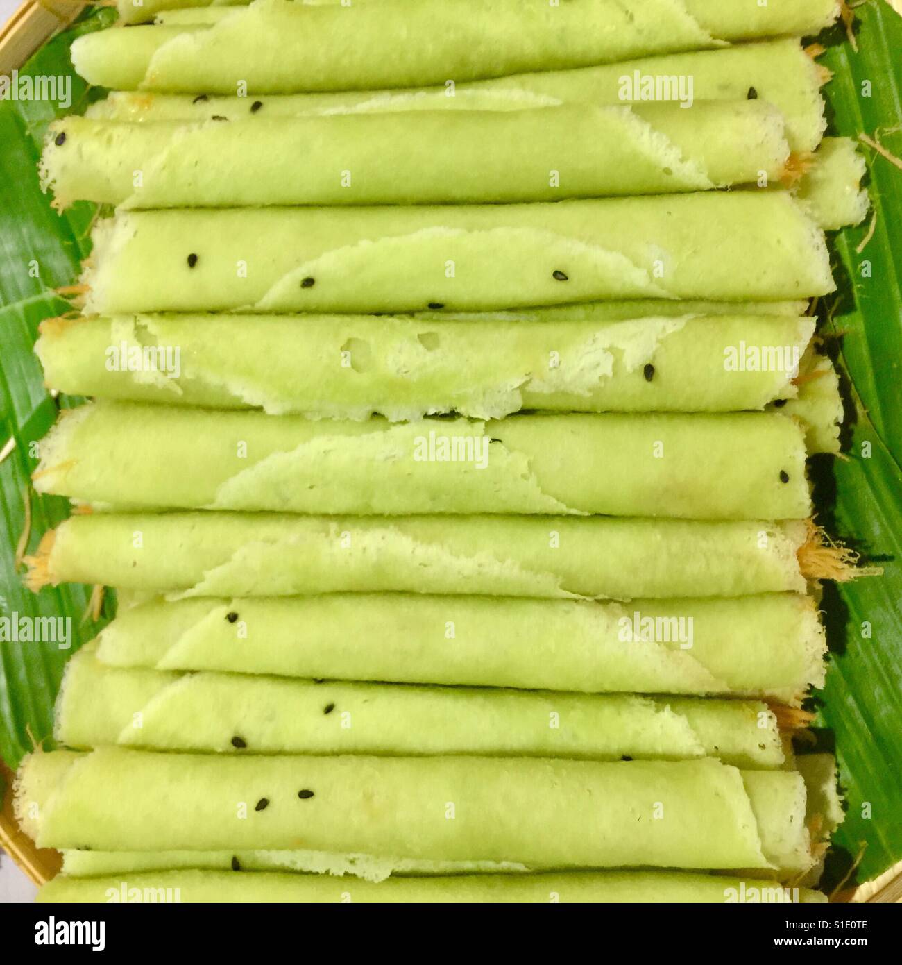 Thai snack - Roti Sai Mai Stock Photo