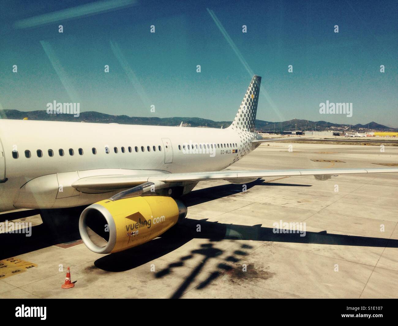 About to board a Vueling aircraft on a flight home. - Smartphone Captured Stock Image