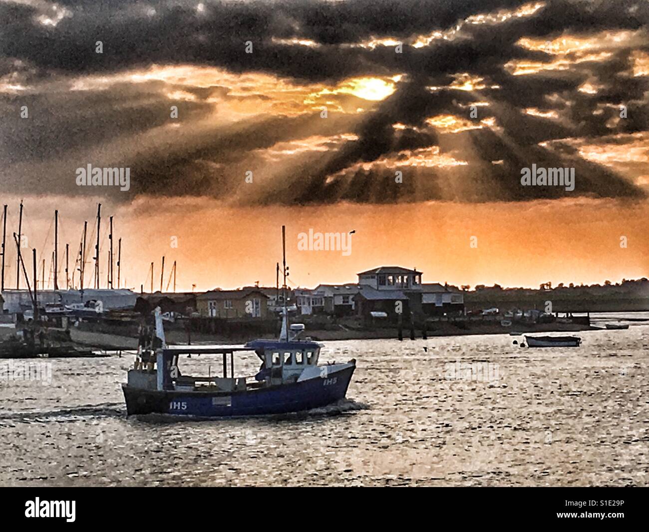 Fishing trawler returns to port - Smartphone Captured Stock Image