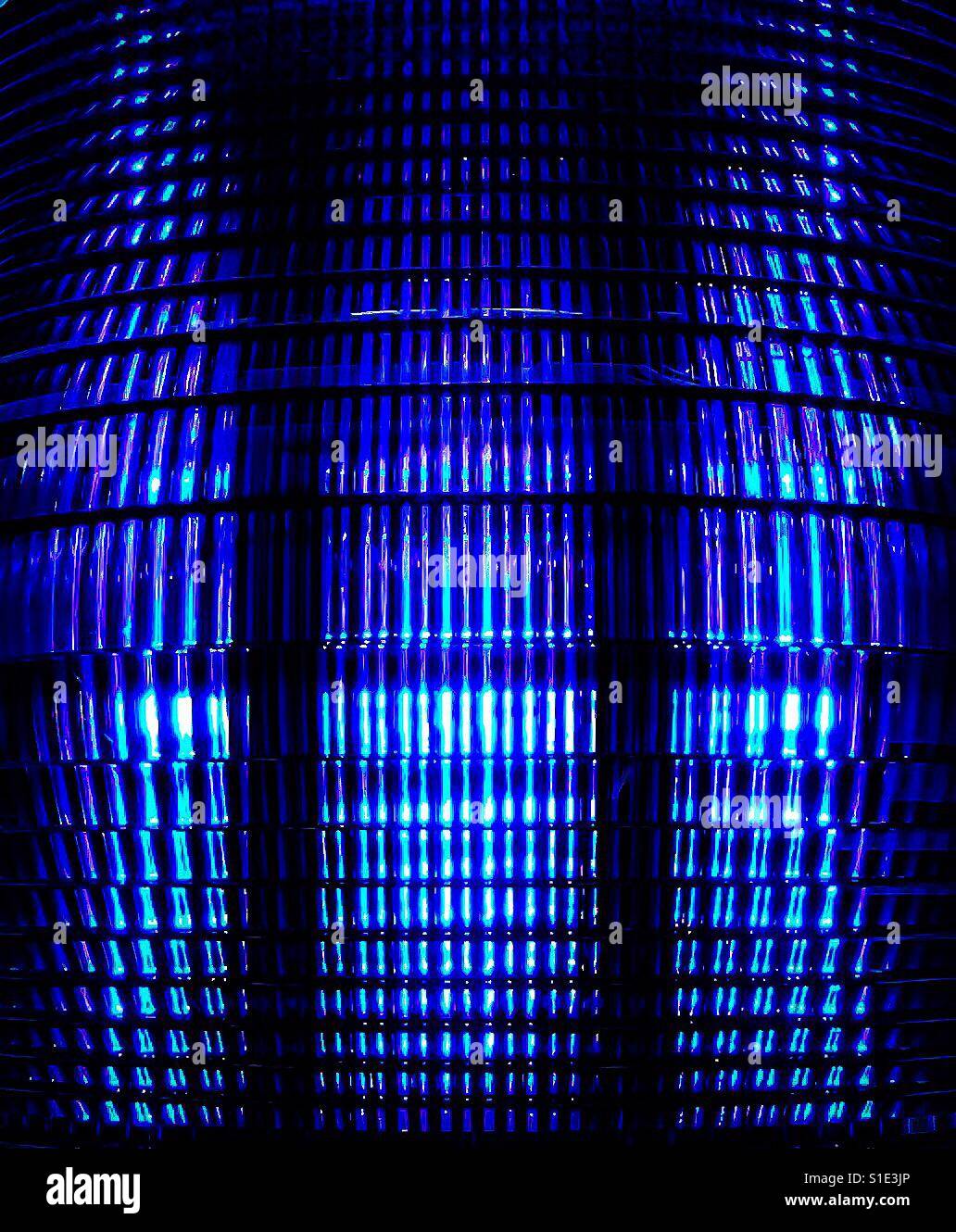 Blue light close on Stock Photo