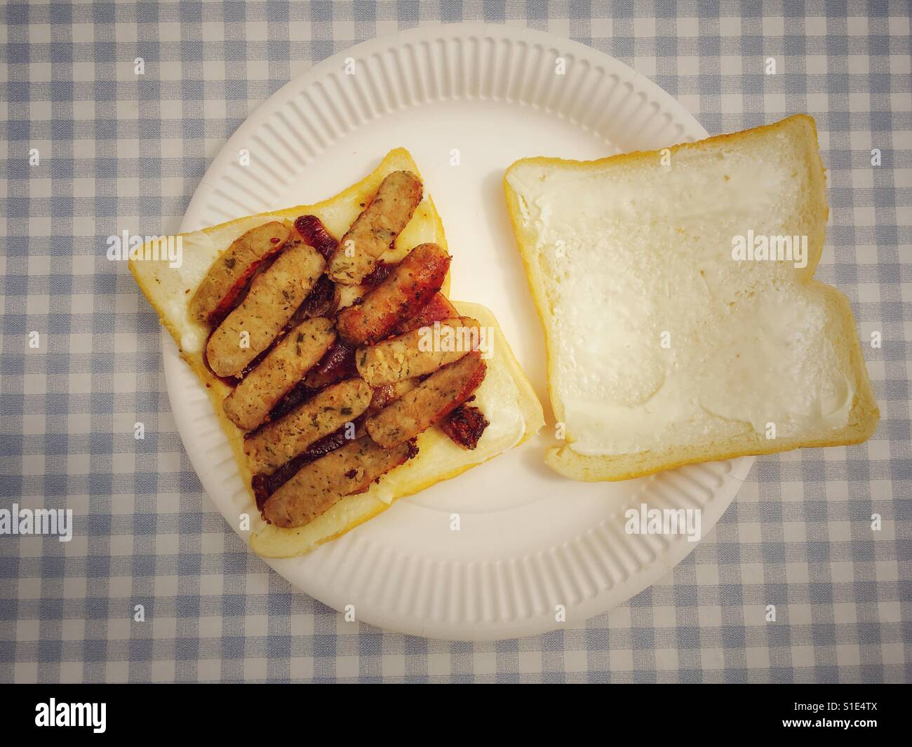Sausage sandwich - Smartphone Captured Stock Image