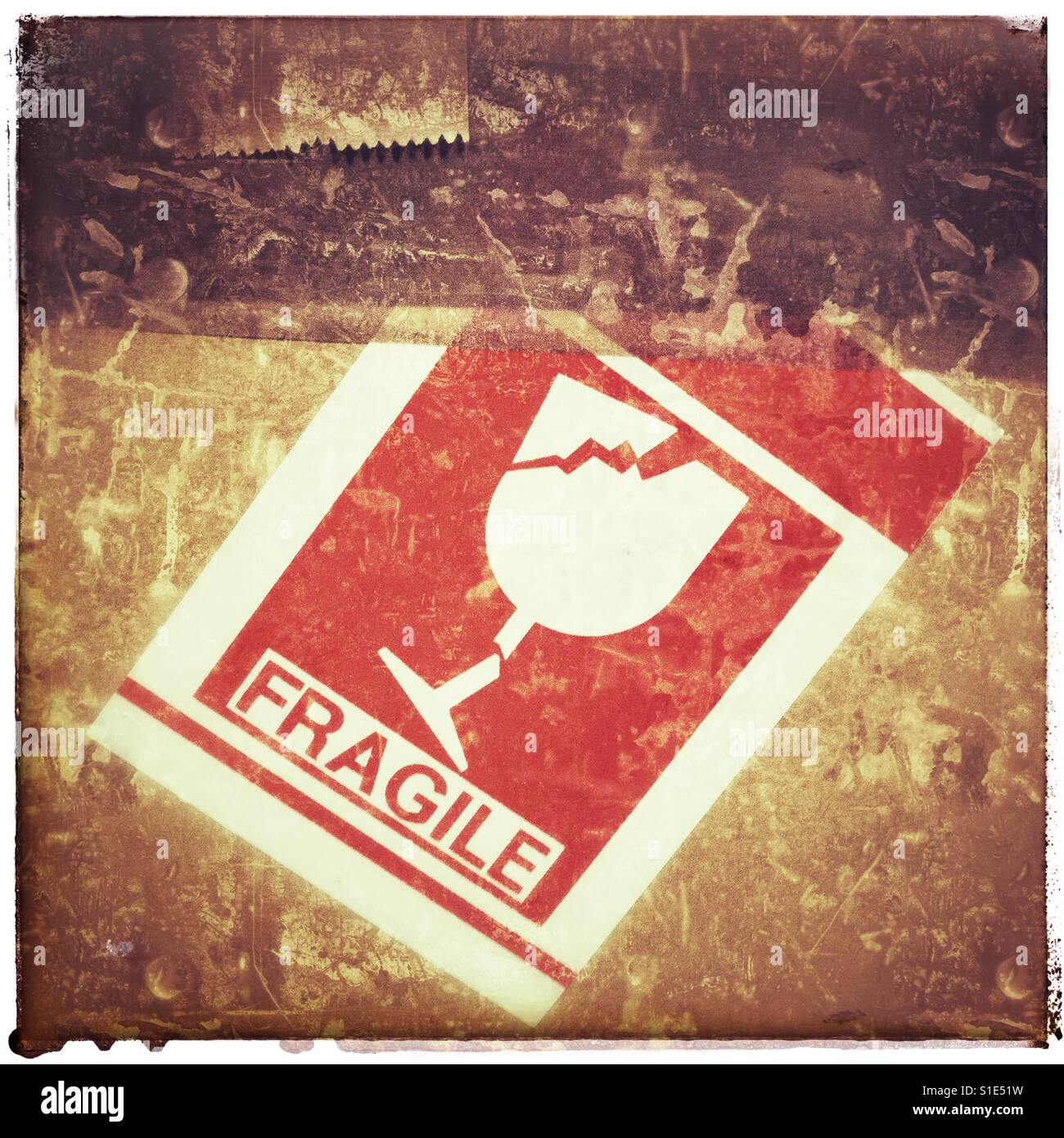 Caution Fragile Symbol - Smartphone Captured Stock Image