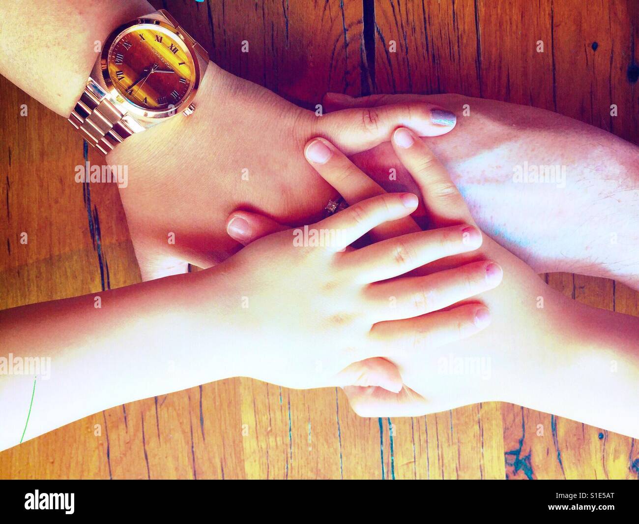 Family hands together. - Smartphone Captured Stock Image