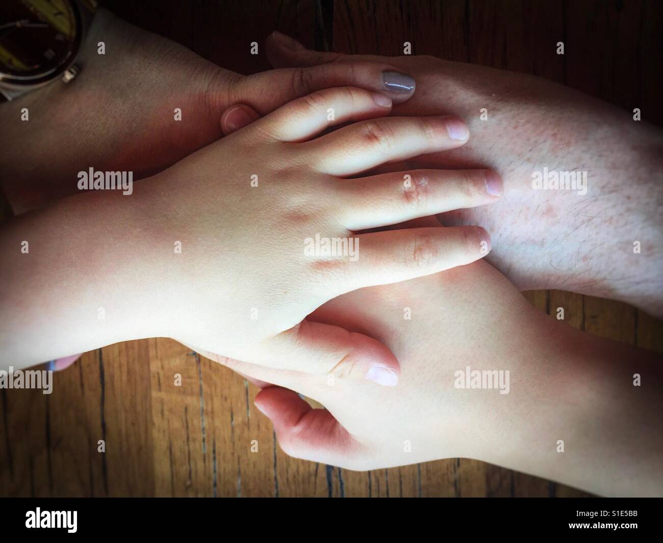 Family hands together. - Smartphone Captured Stock Image
