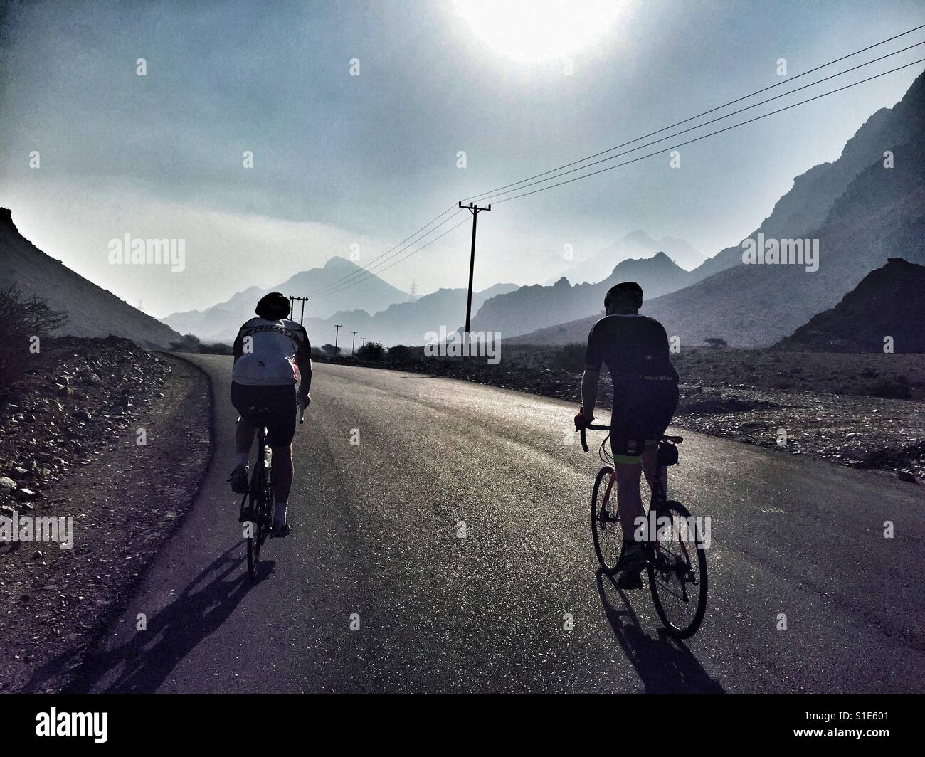 Cycling in Oman Stock Photo Alamy