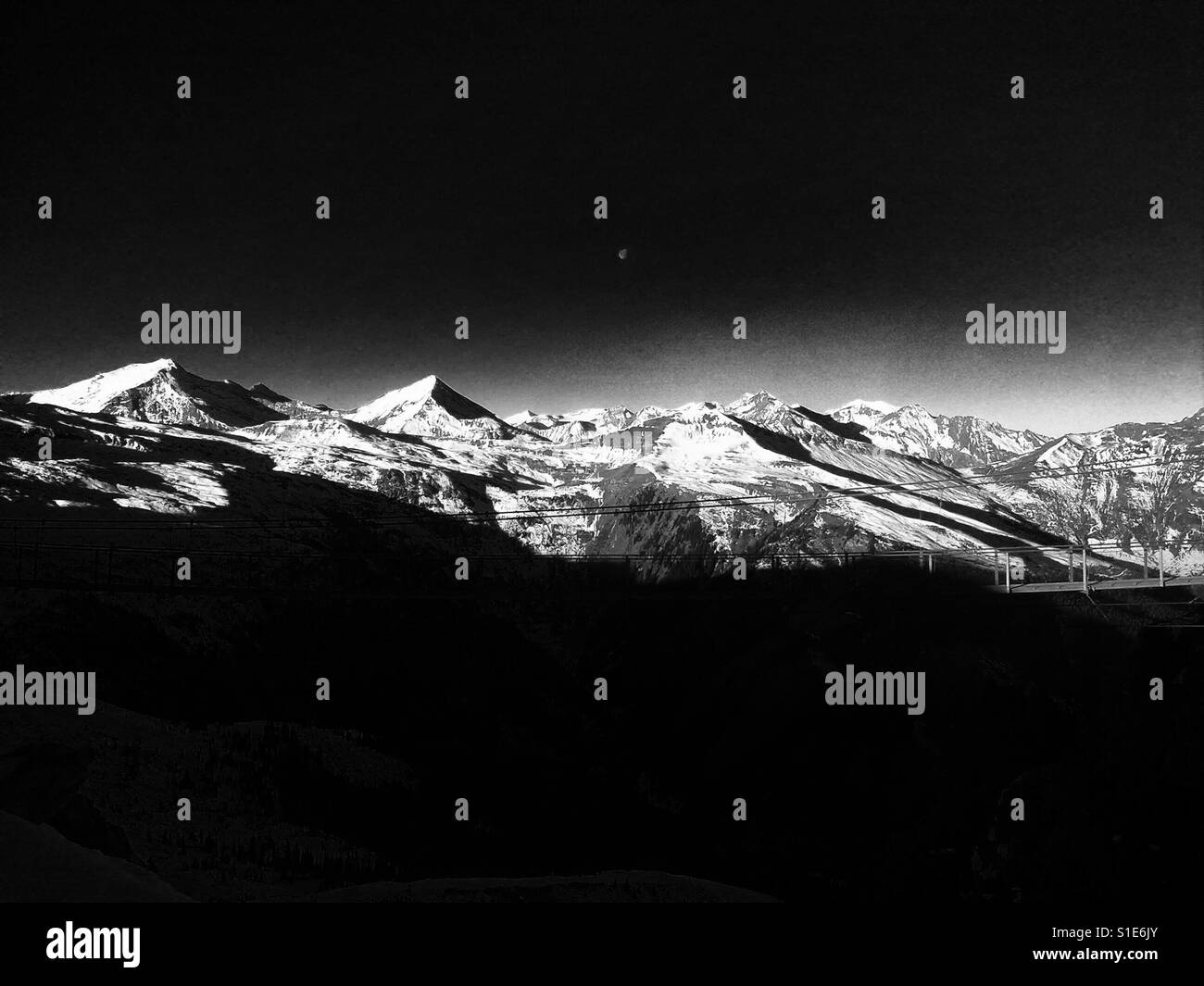 Alps mountains view Black and White Stock Photos & Images - Alamy