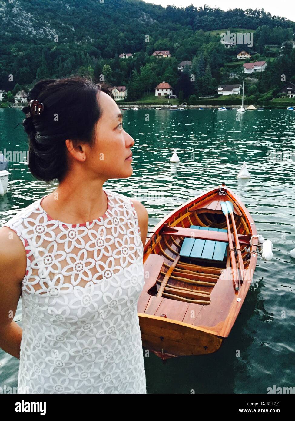 Boating on Lake Annecy - Smartphone Captured Stock Image