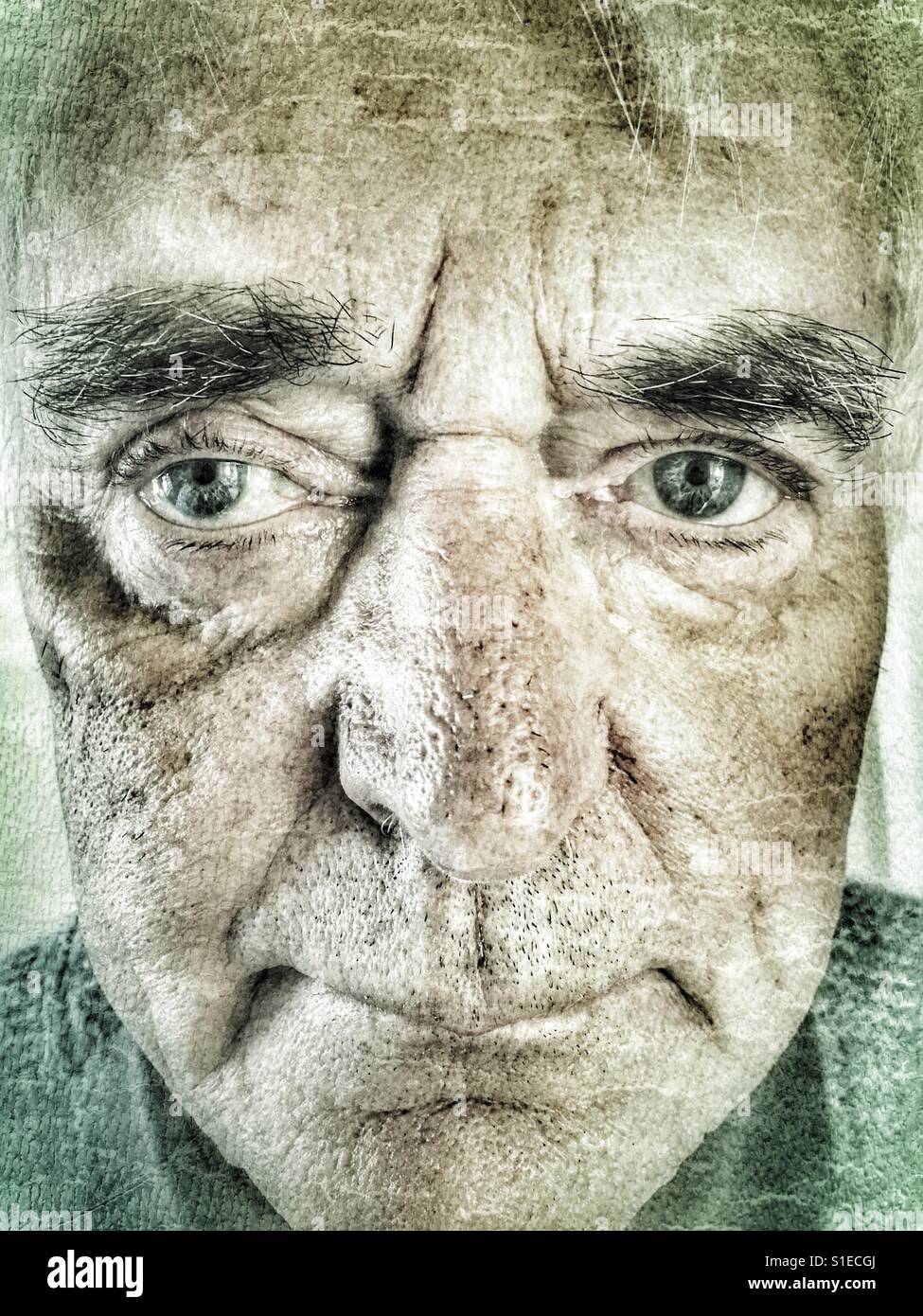 Senior man, portrait - Smartphone Captured Stock Image