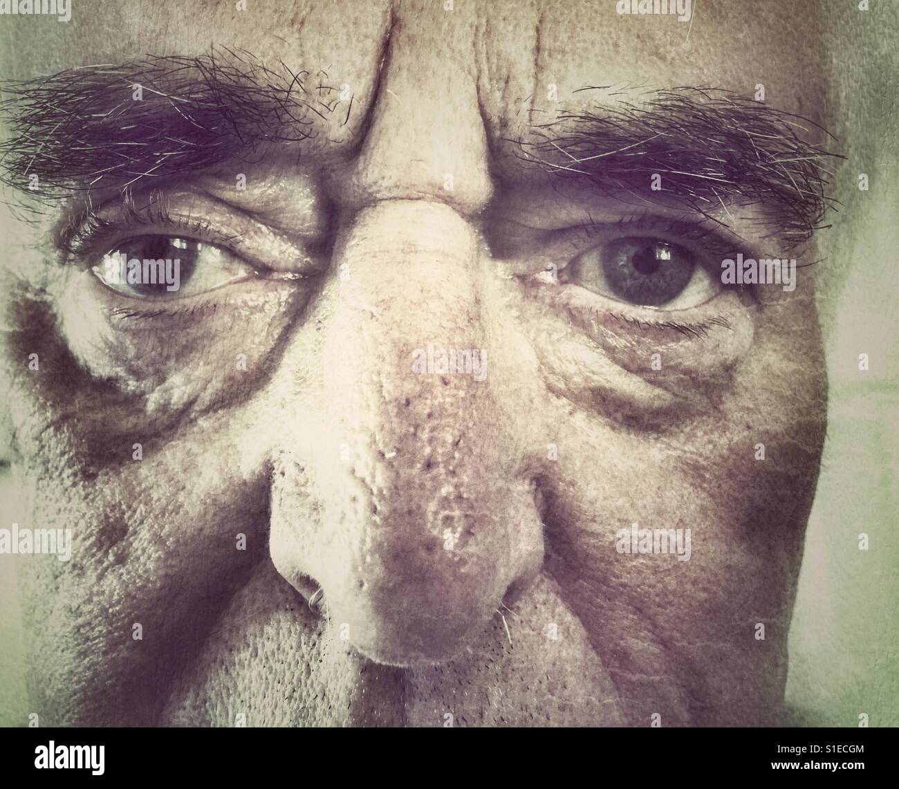 Senior man, portrait - Smartphone Captured Stock Image