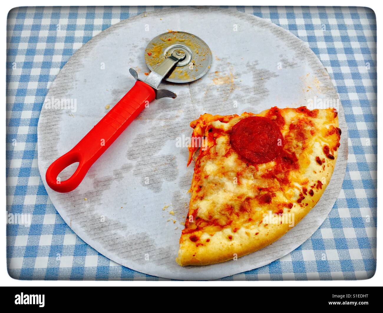 Slice of pepperoni pizza - Smartphone Captured Stock Image