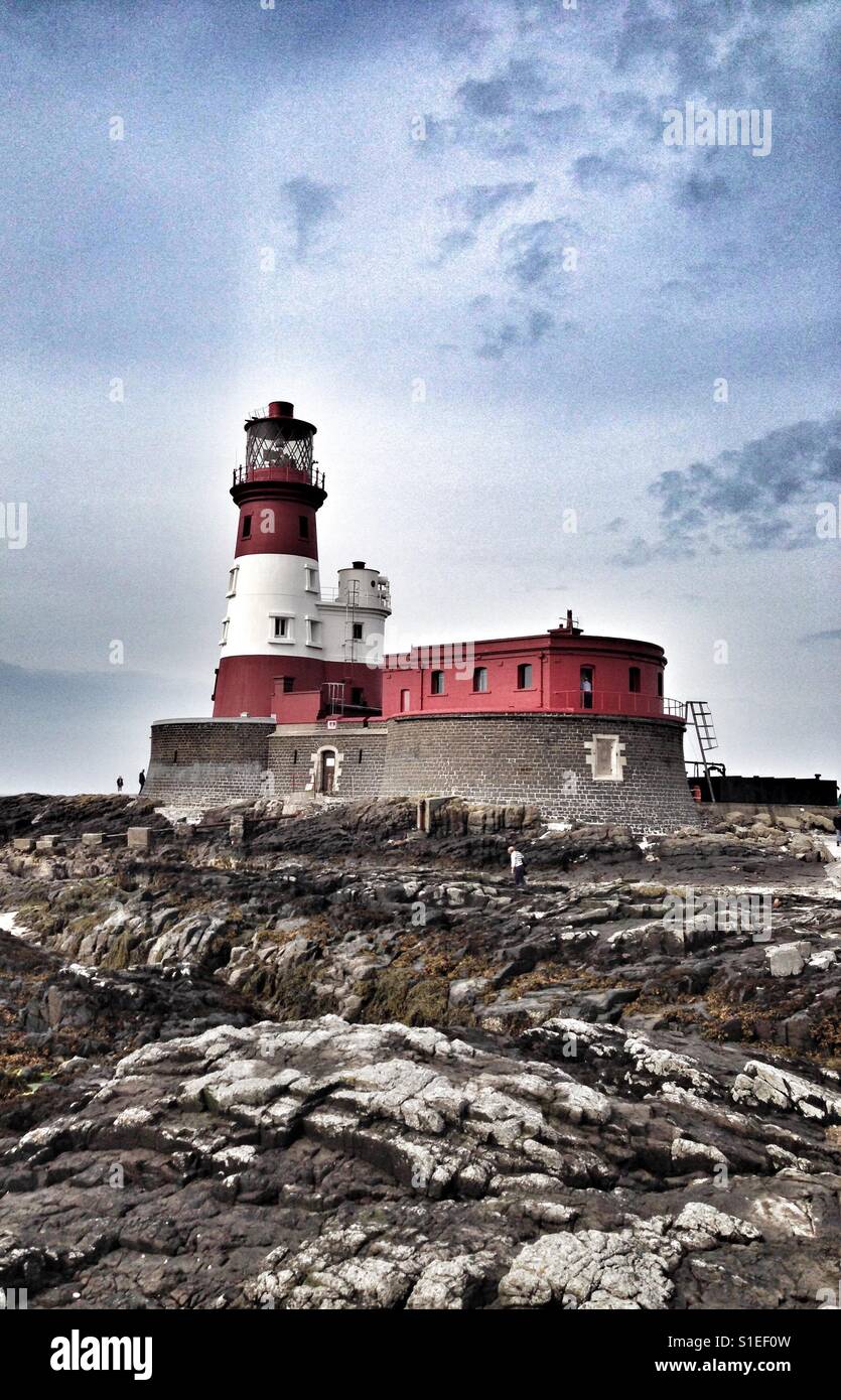 Longstone Lighthouse in Northumberland (Farne Islands). Stock Photo