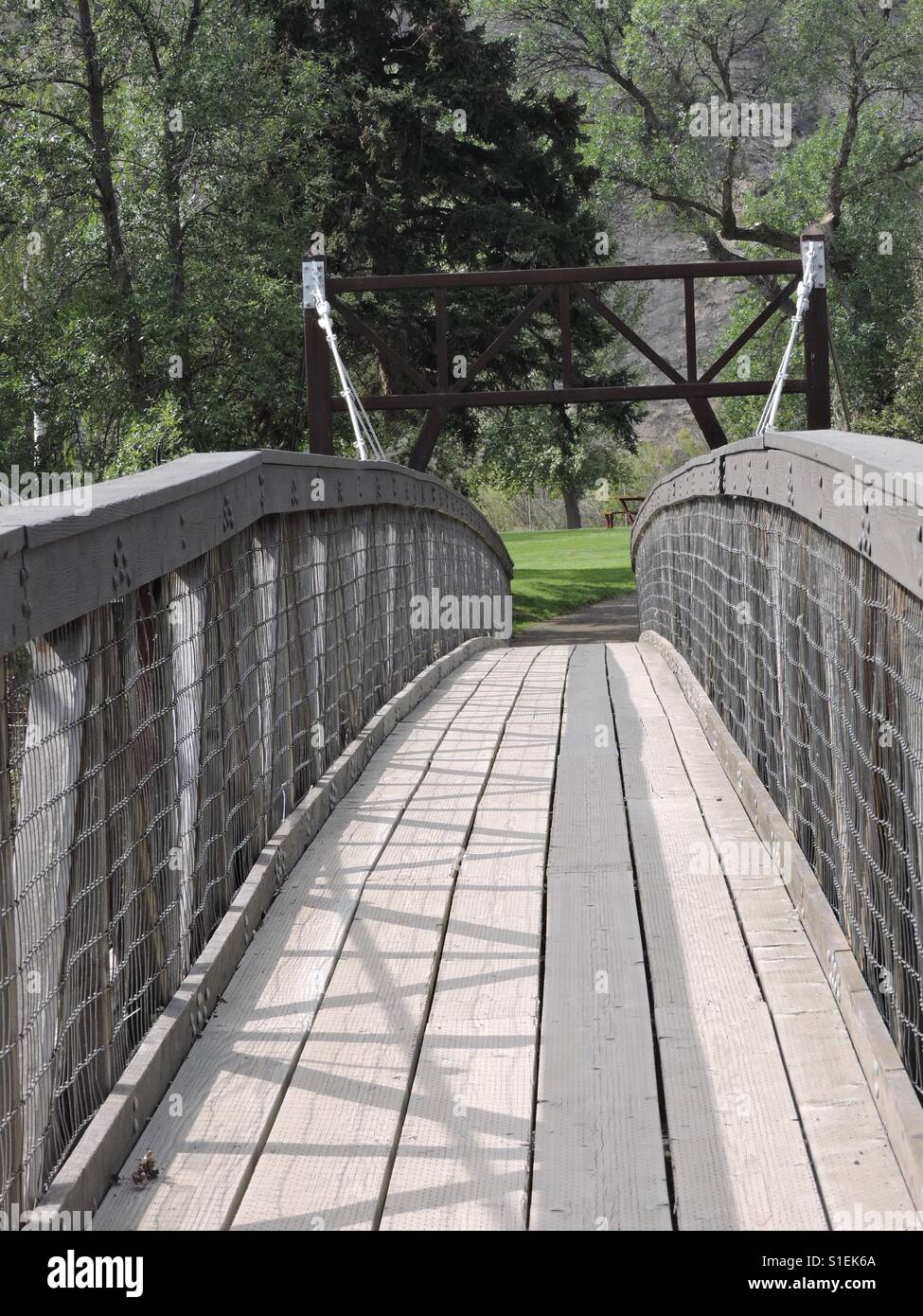 Suspension bridge in Great Falls Montana Stock Photo Alamy
