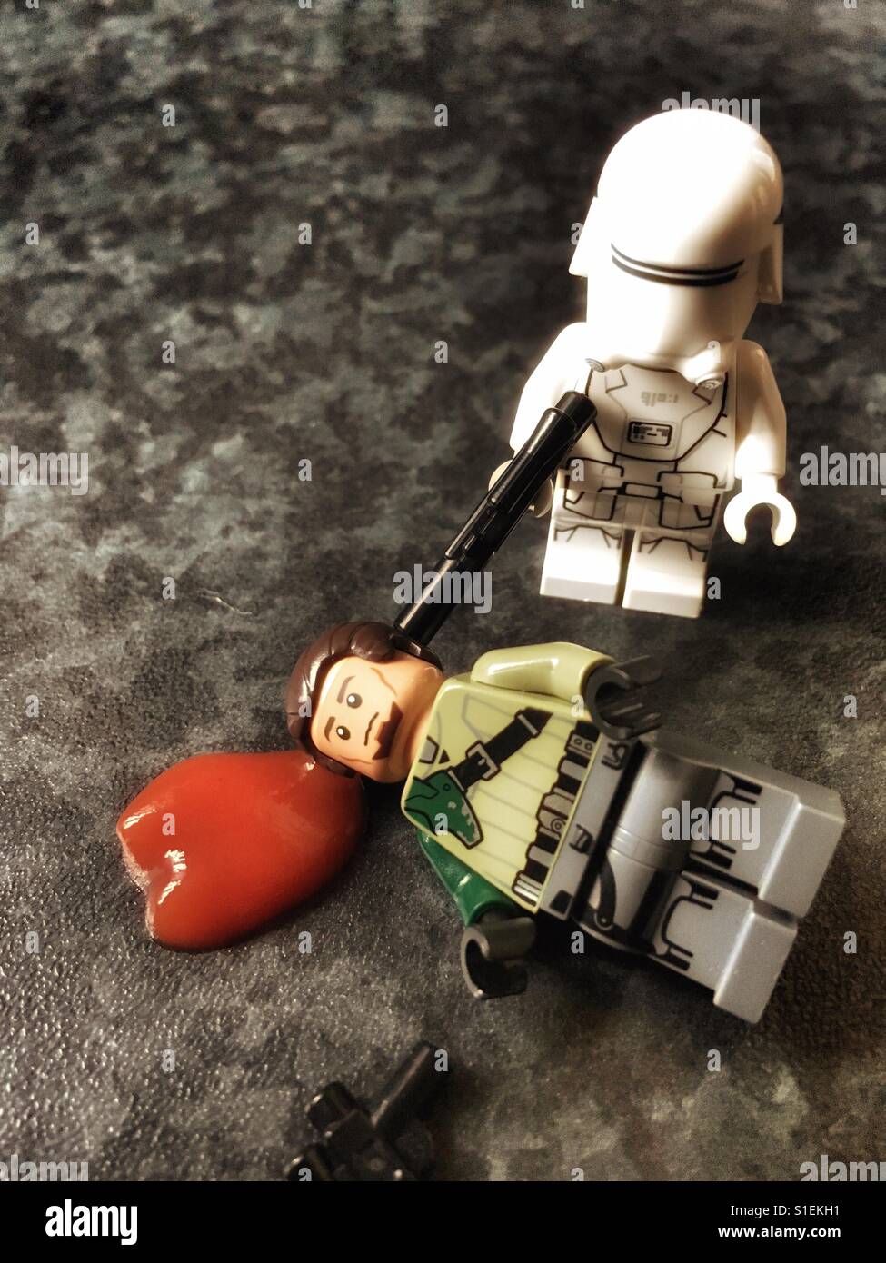 First Order Snowtrooper executing rebel soldier Stock Photo Alamy