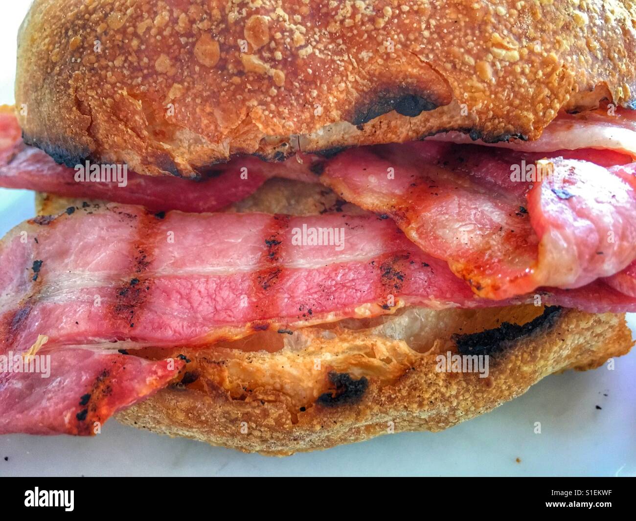 Toasted bacon sandwich Stock Photo Alamy