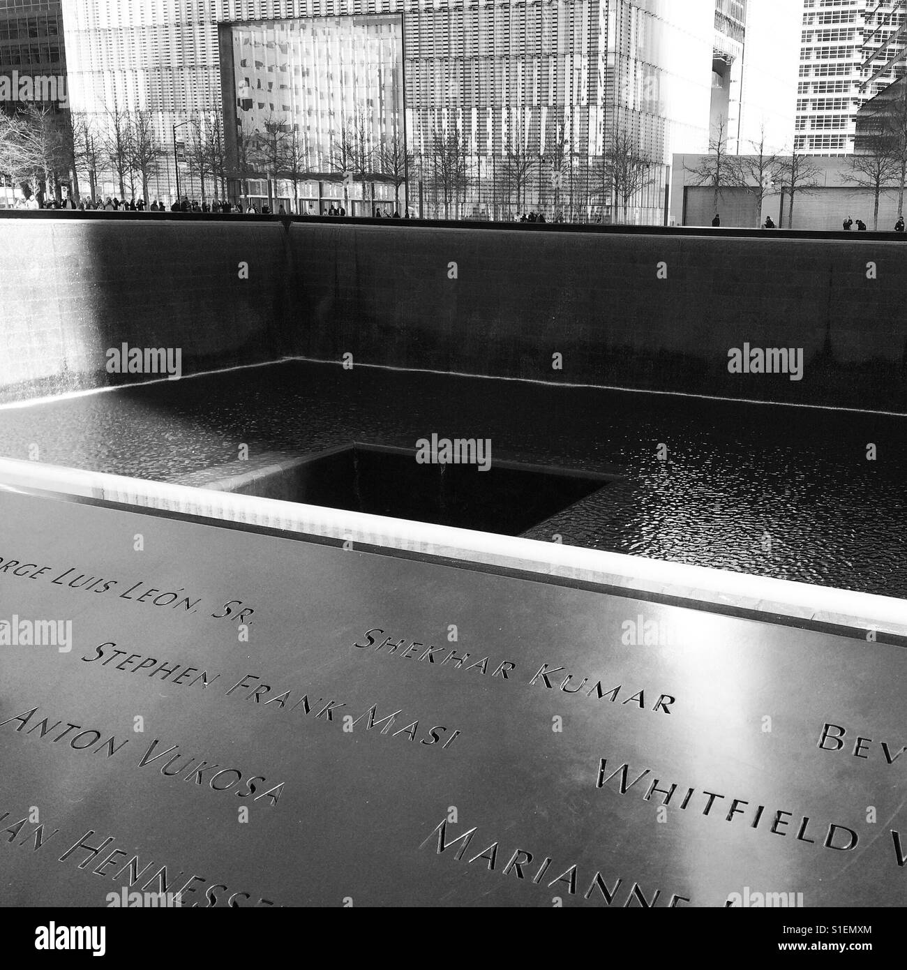 National September 11th Memorial, New York City - Smartphone Captured Stock Image
