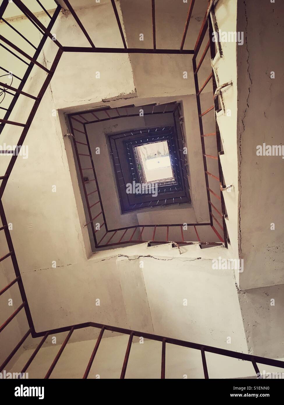 Staircase to a family house in old Habana, Cuba - Smartphone Captured Stock Image