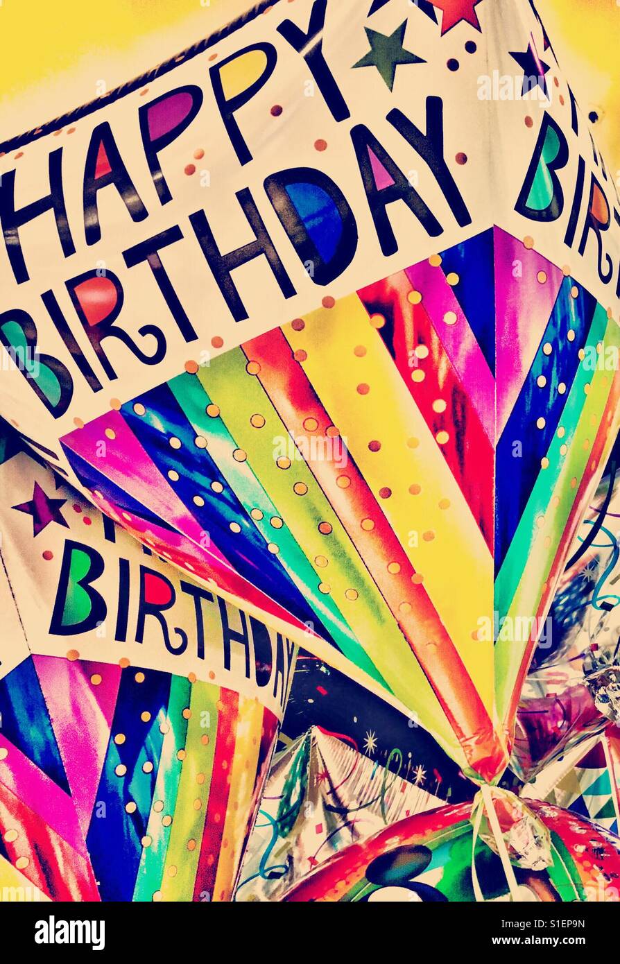 Birthday balloons - Smartphone Captured Stock Image