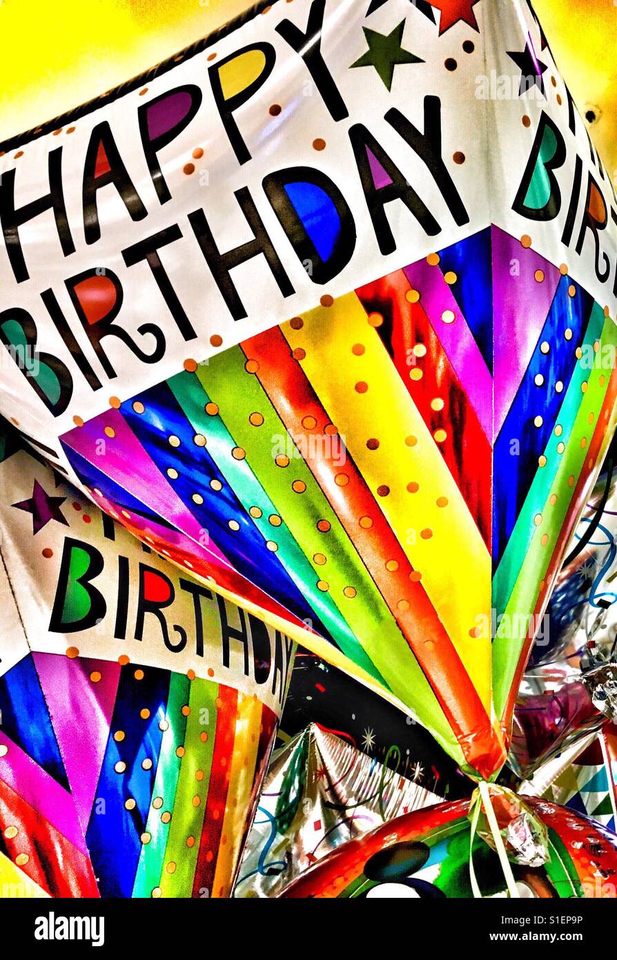 Birthday balloons - Smartphone Captured Stock Image