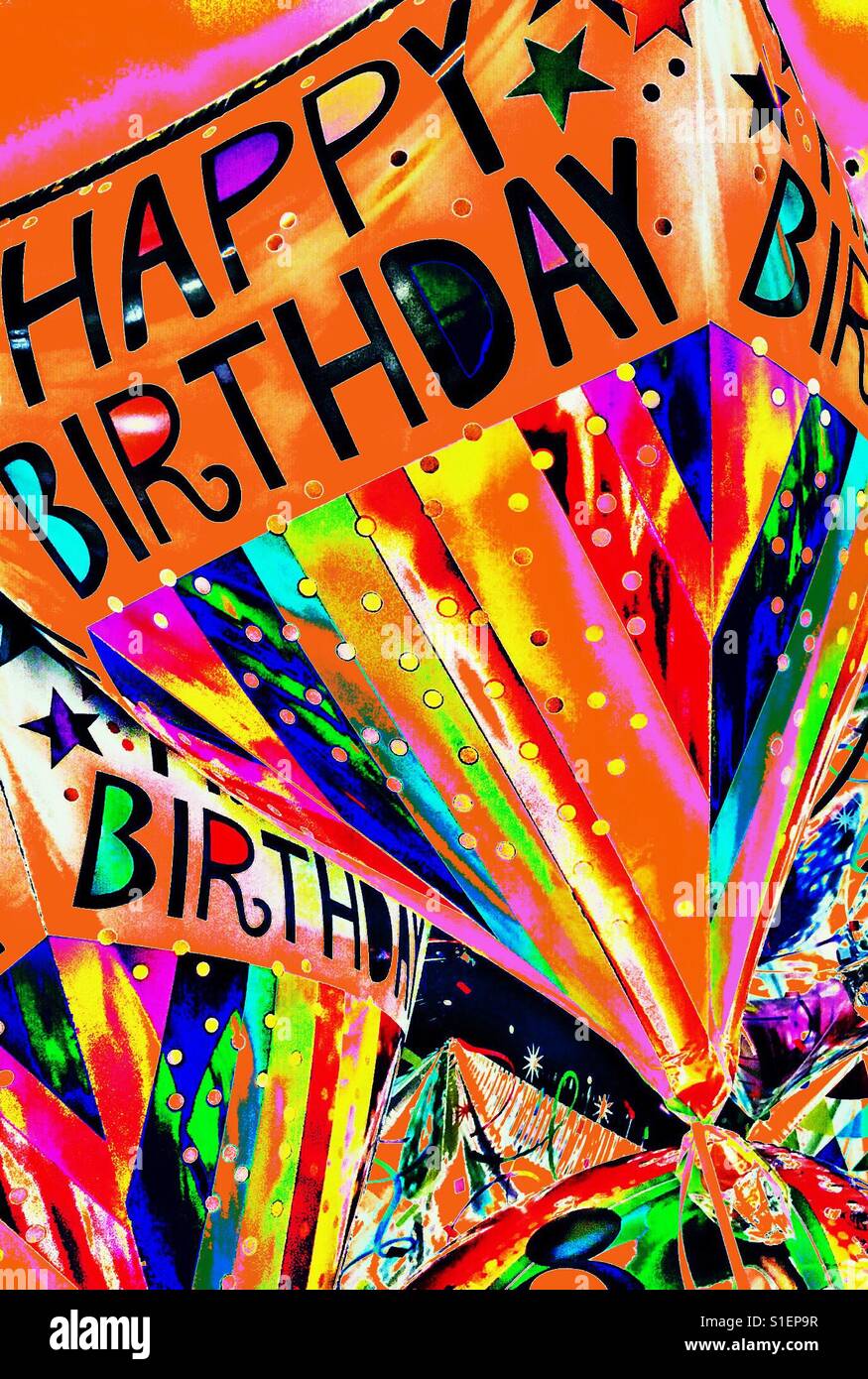 Birthday balloons - Smartphone Captured Stock Image