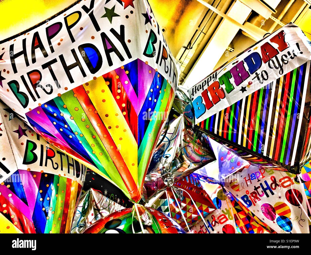 Birthday balloons - Smartphone Captured Stock Image