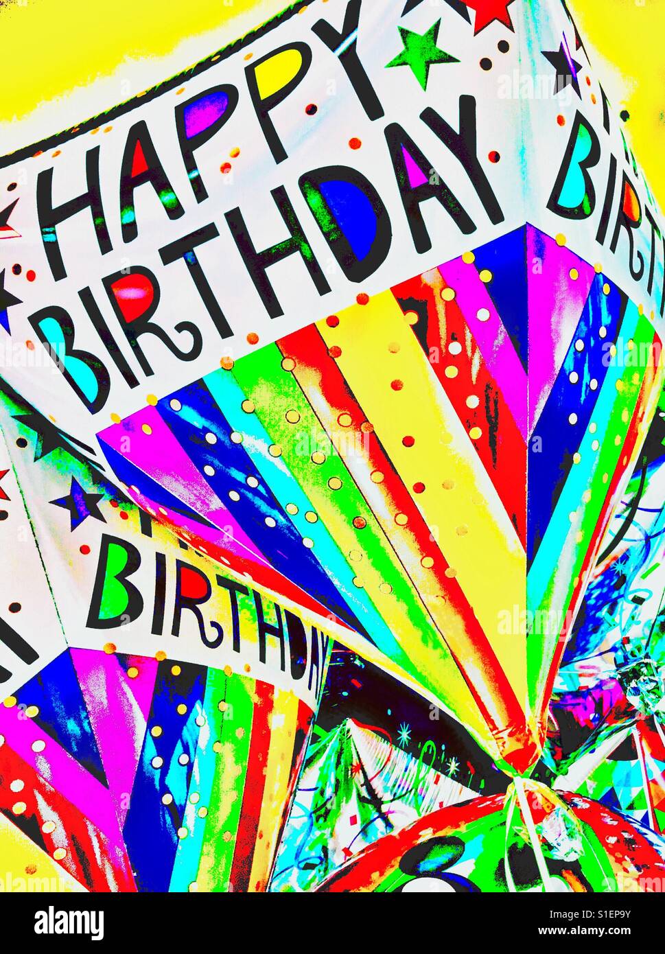 Birthday balloons - Smartphone Captured Stock Image