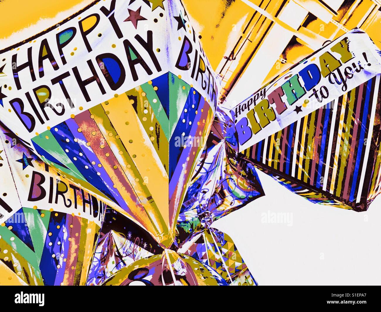 Birthday balloons - Smartphone Captured Stock Image