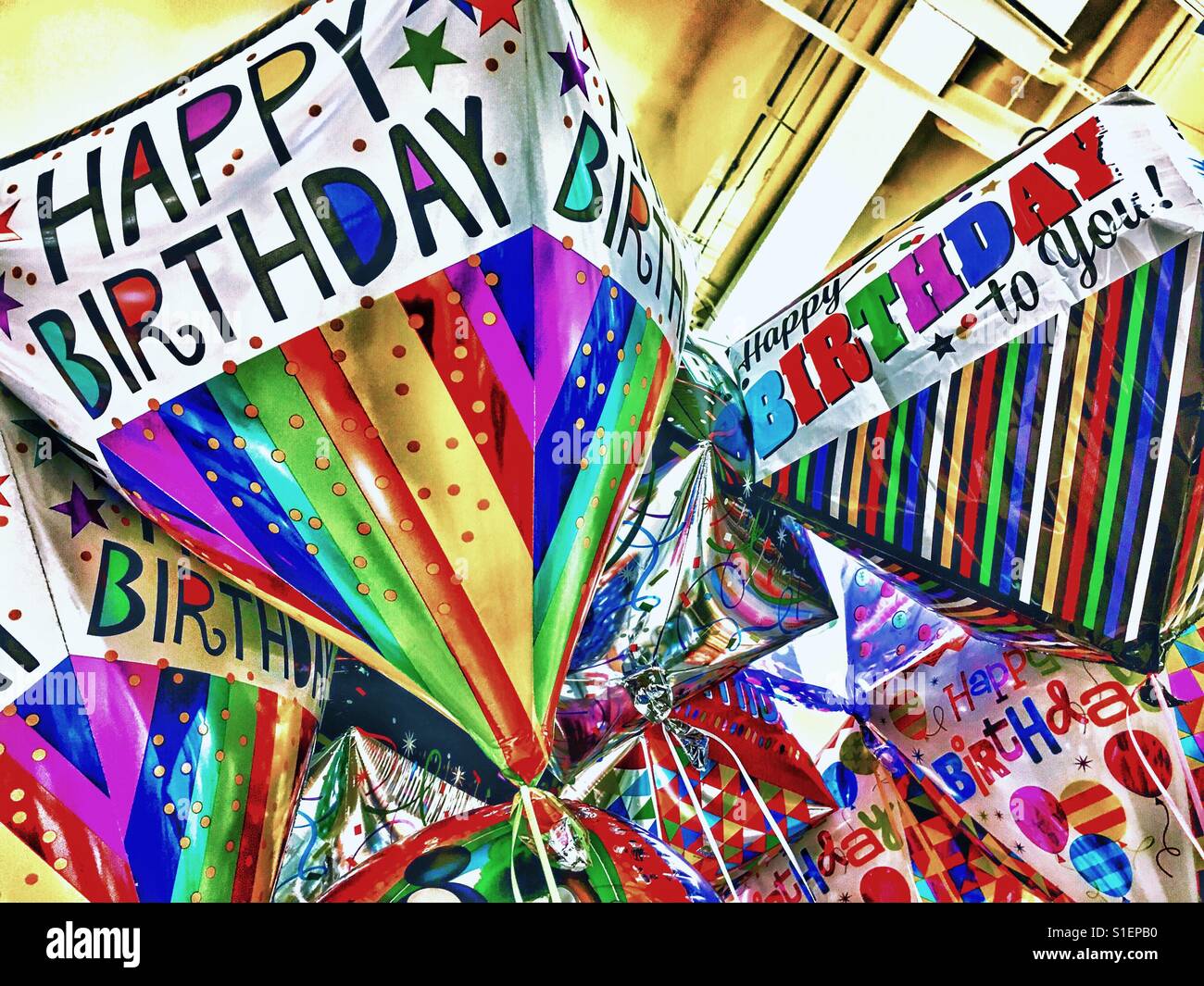 Birthday balloons - Smartphone Captured Stock Image
