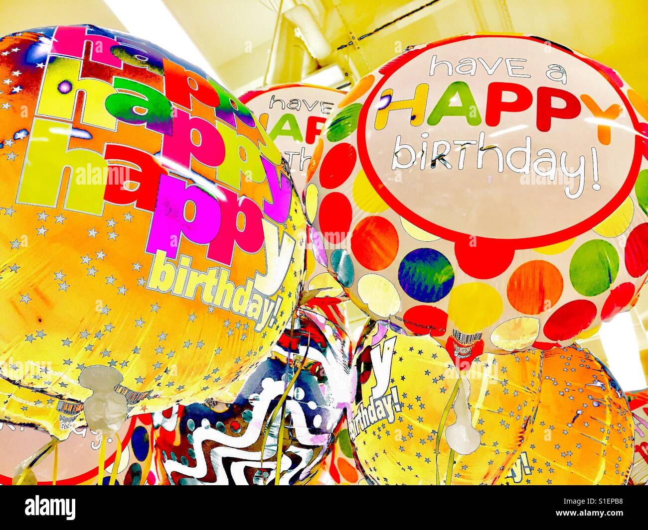 Birthday balloons - Smartphone Captured Stock Image