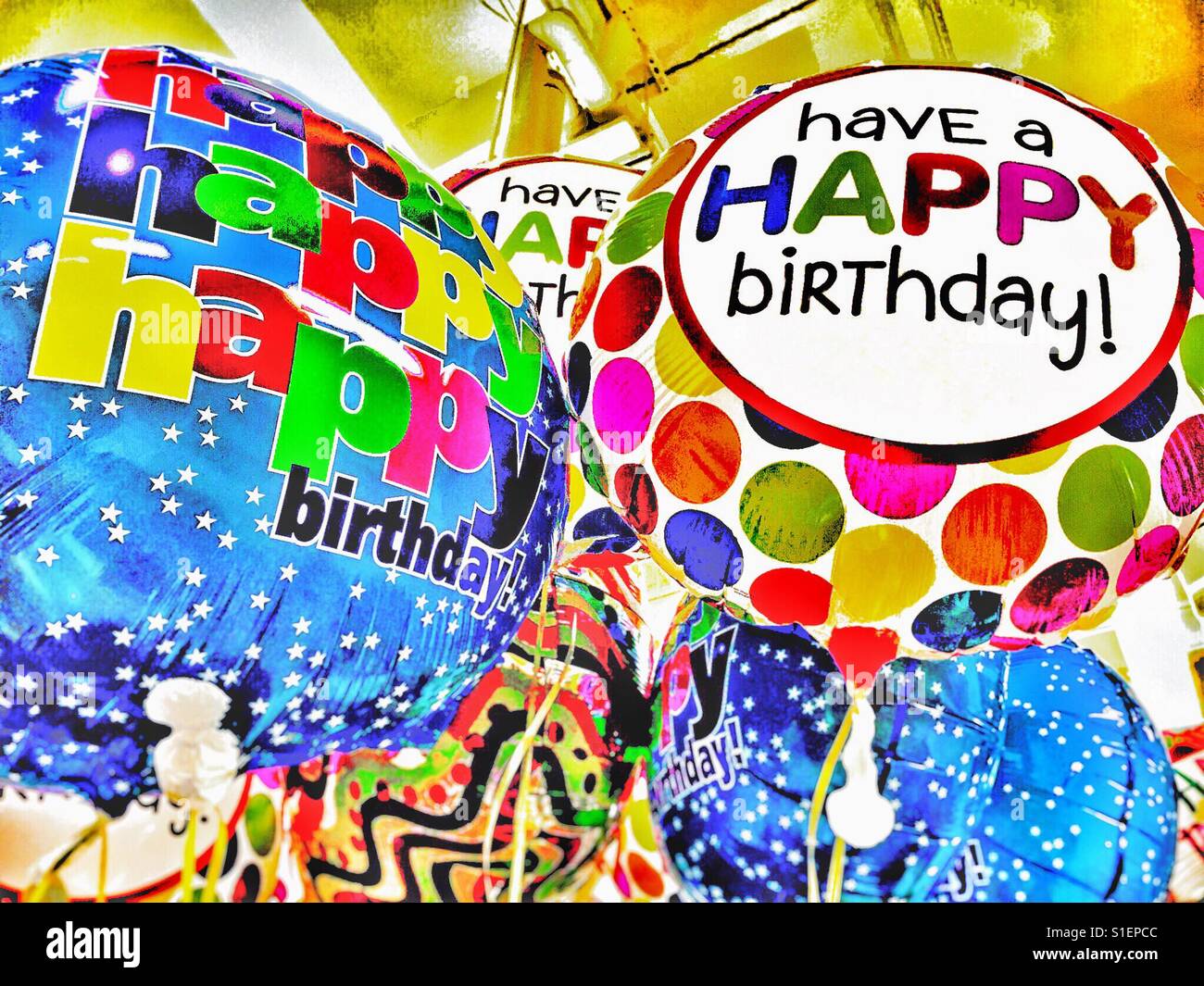 Birthday balloons - Smartphone Captured Stock Image