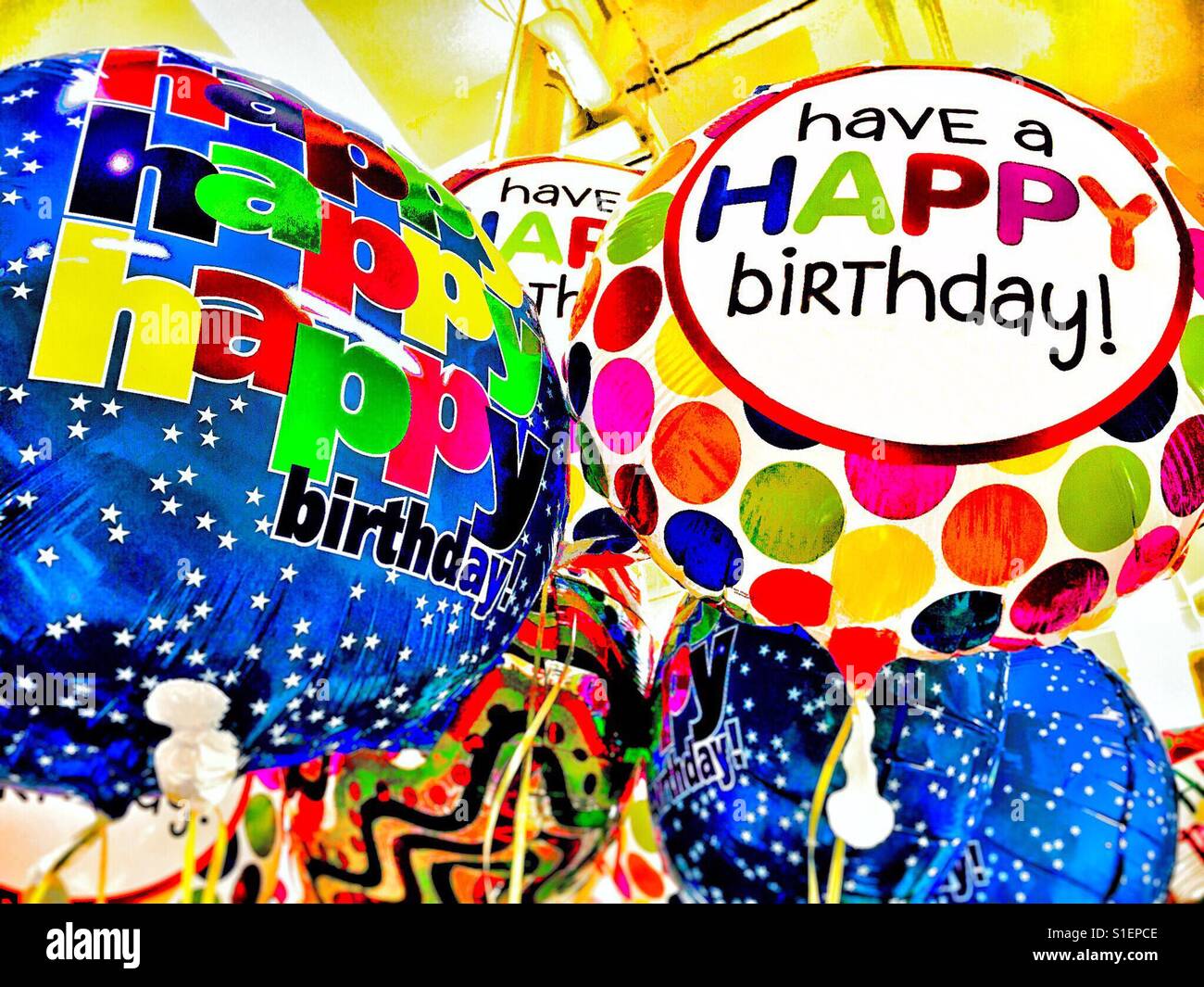 Birthday balloons - Smartphone Captured Stock Image