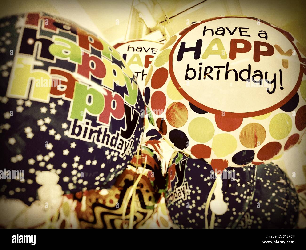 Birthday balloons - Smartphone Captured Stock Image