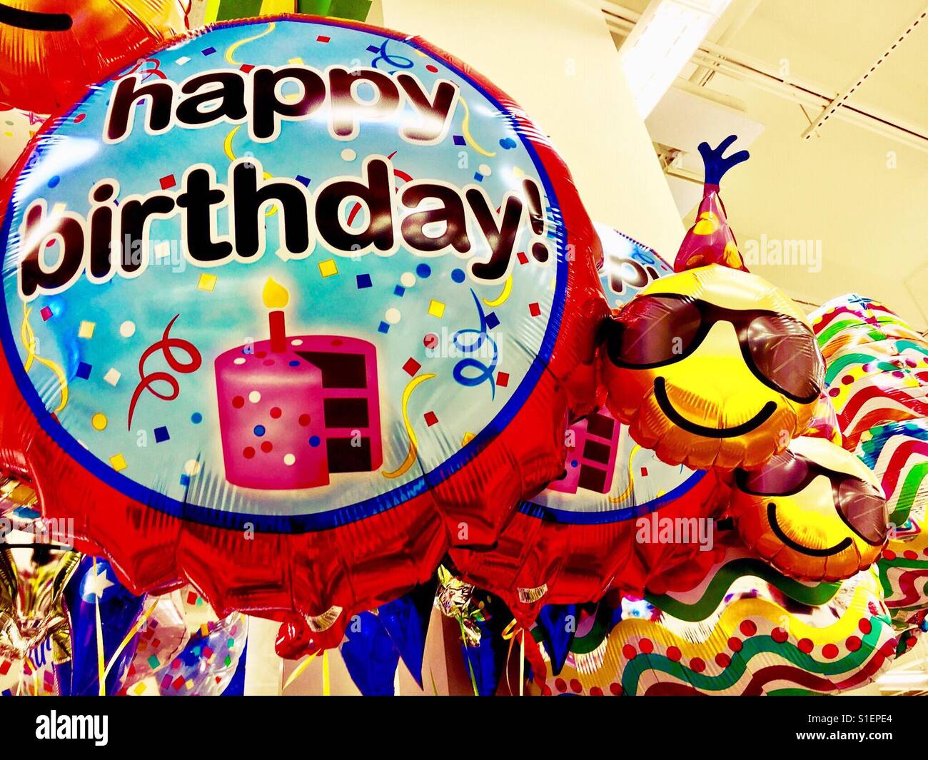 Birthday balloons - Smartphone Captured Stock Image