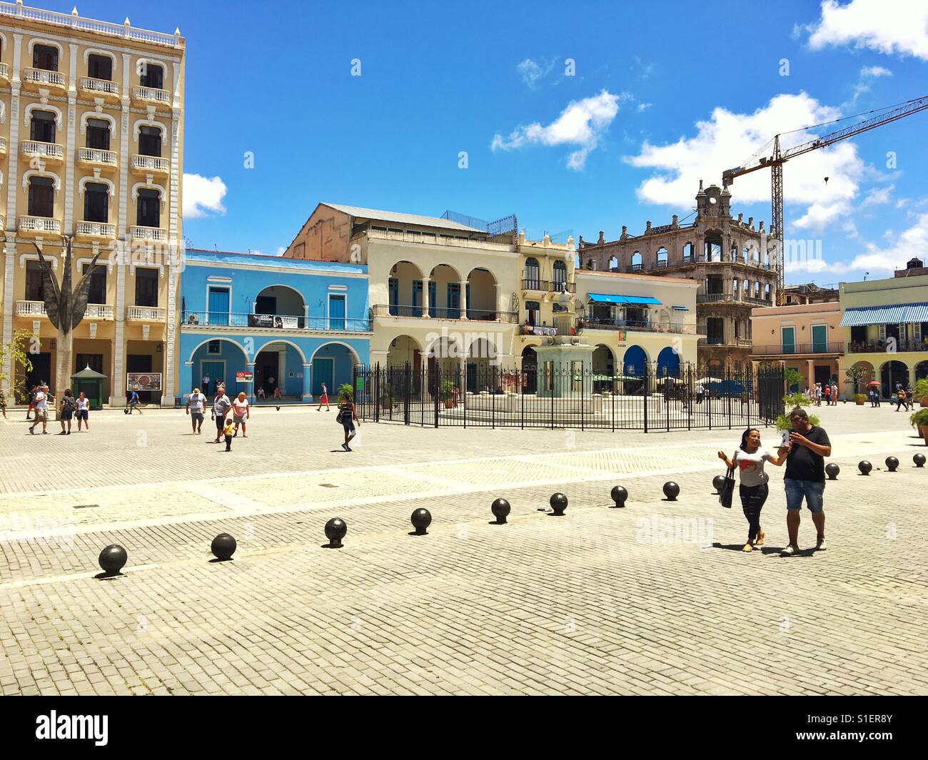 People walking in Havana, Cuba - Smartphone Captured Stock Image