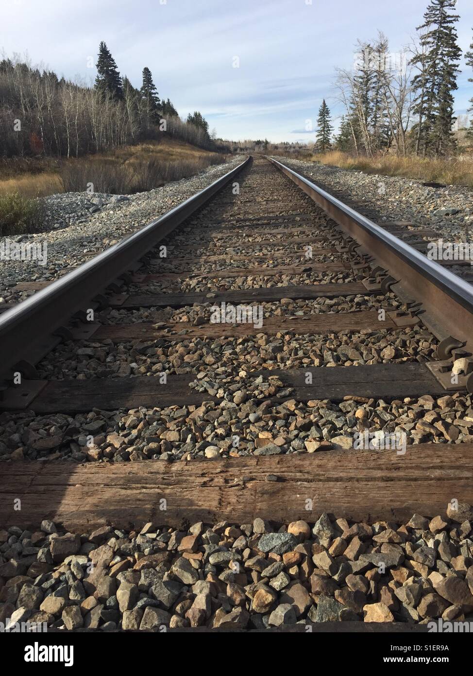 Train track. Park. Calgary Alberta Stock Photo Alamy