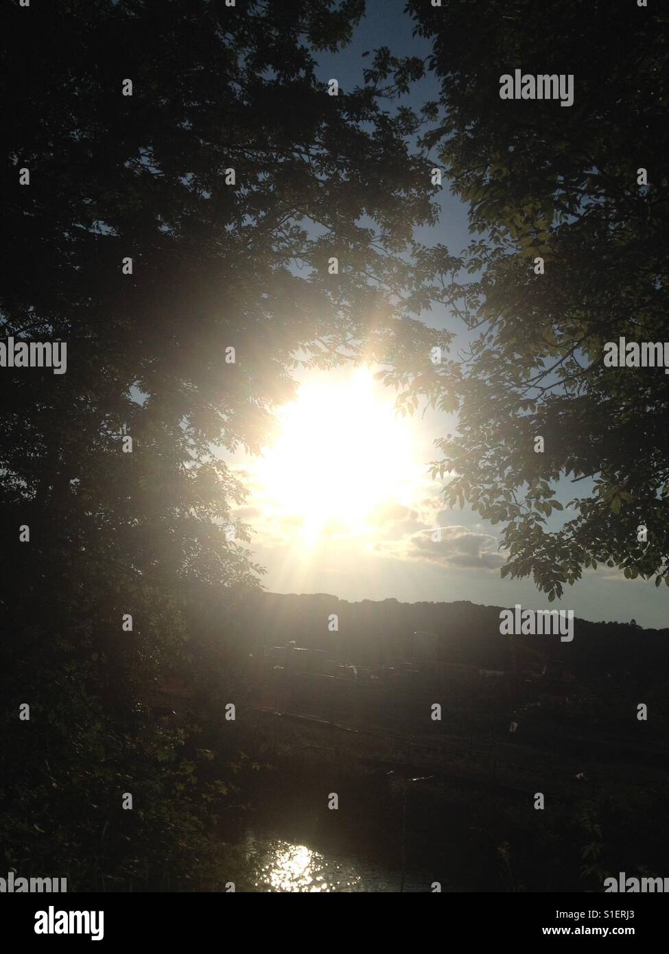 Sun going down Stock Photo Alamy