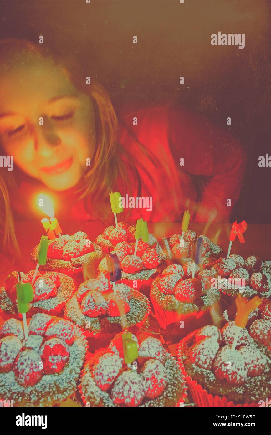 Blowing the last candle Stock Photo Alamy