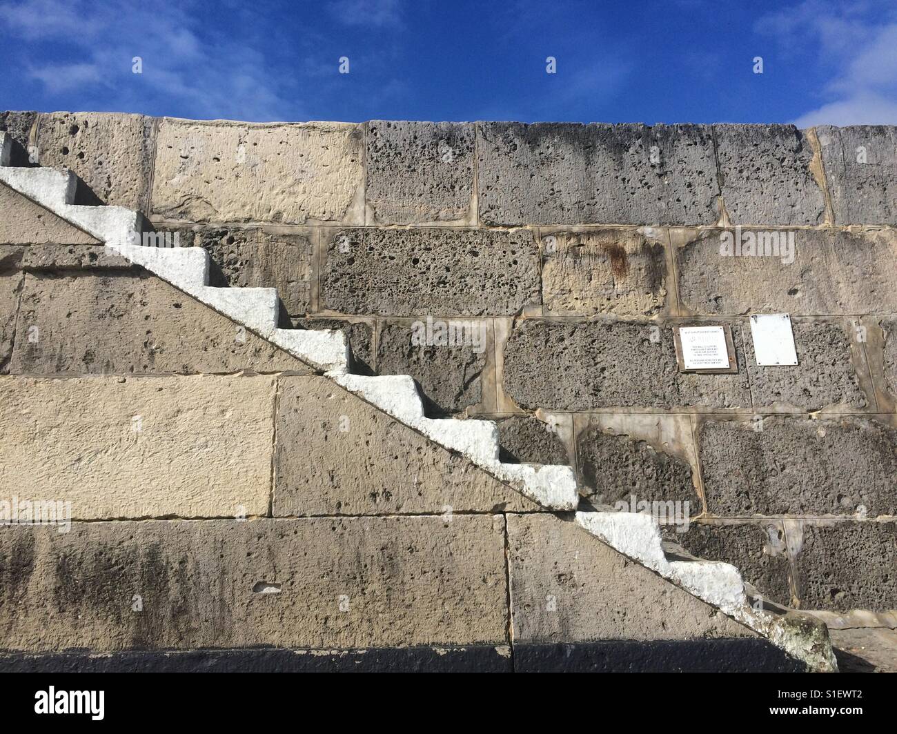 Steps on cobb at Lyme Regis Dorset - Smartphone Captured Stock Image