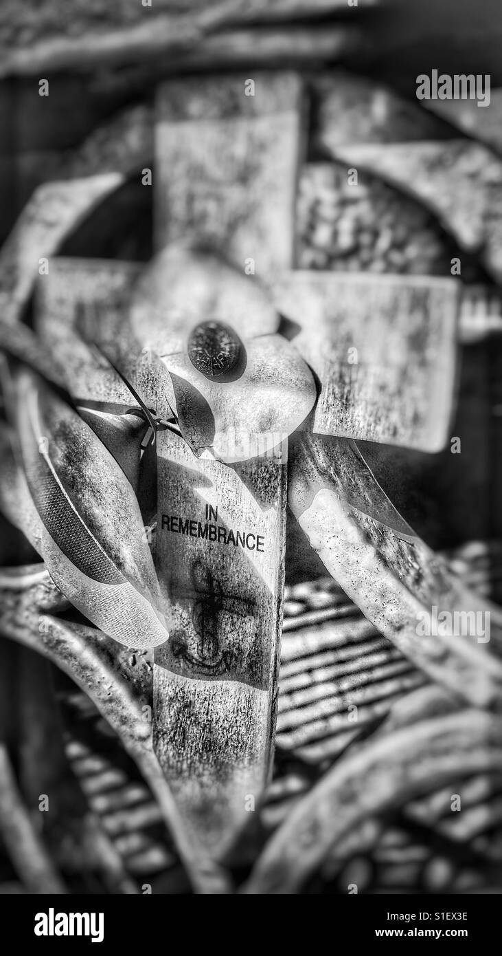 Small Remembrance Day cross - Smartphone Captured Stock Image
