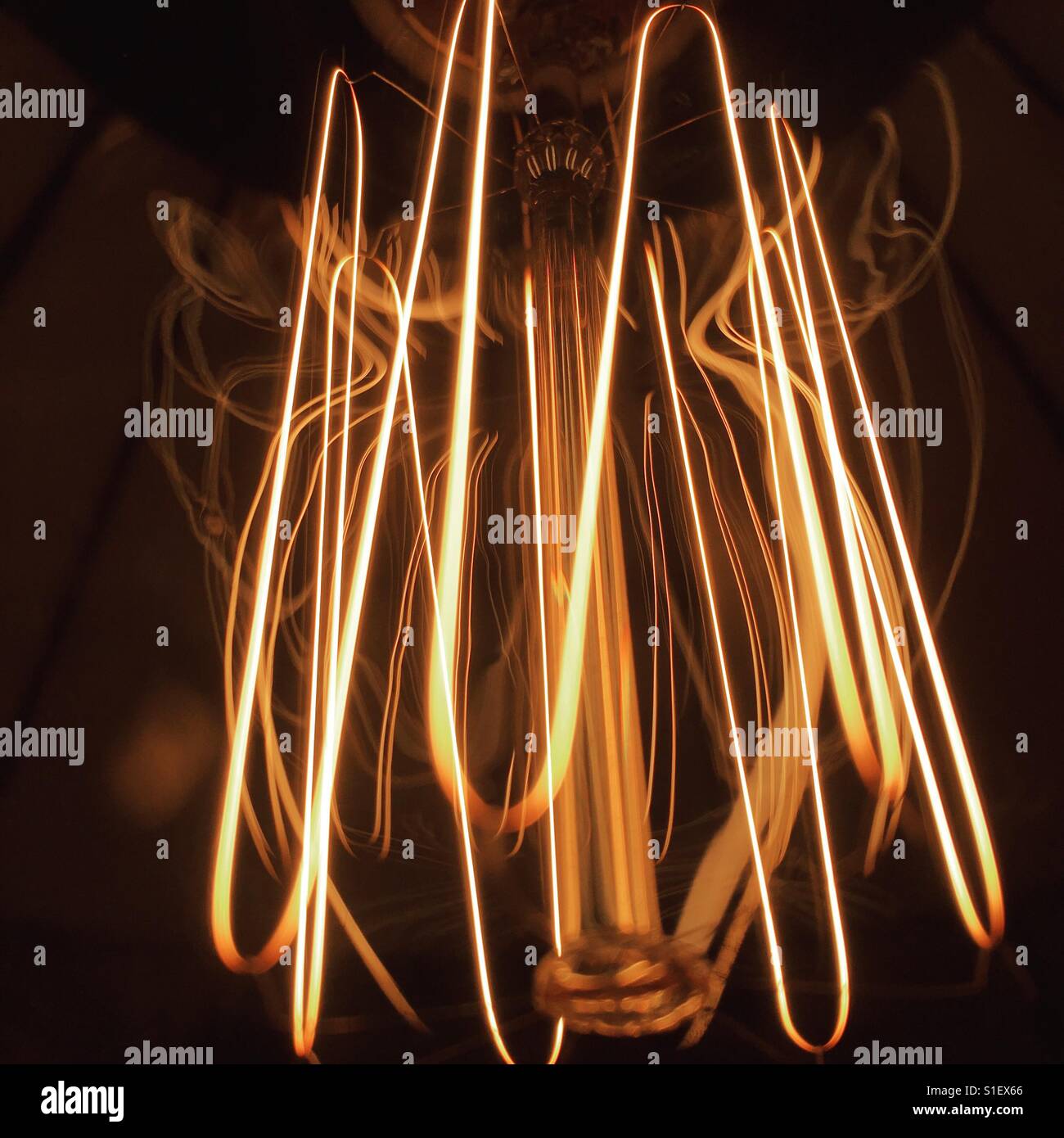 Filaments of an Edison lightbulb Stock Photo Alamy