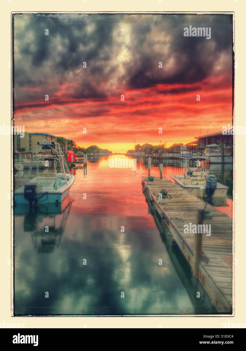 Maximo Moorings Marina Sunset Stock Photo Alamy