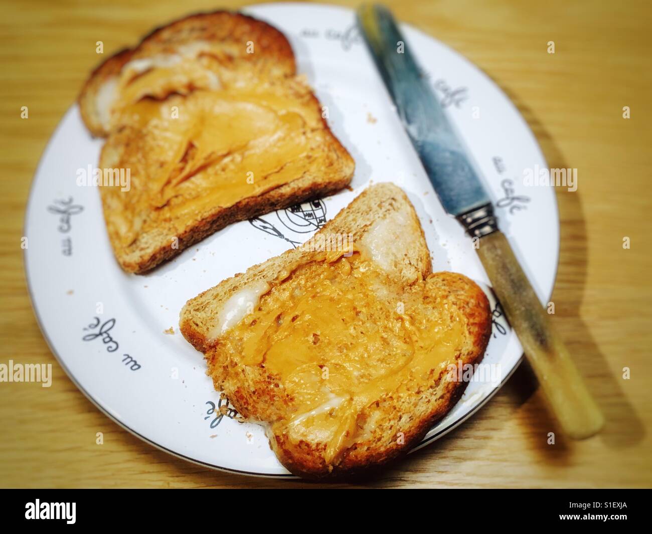 Peanut butter on toast Stock Photo Alamy