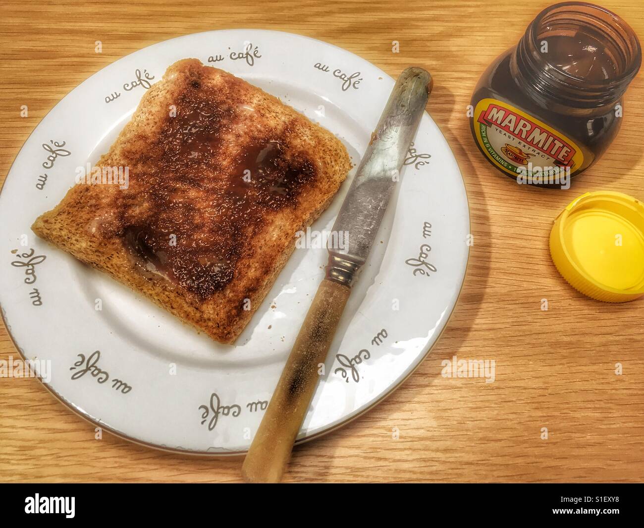Marmite on wholemeal butted toast - Smartphone Captured Stock Image