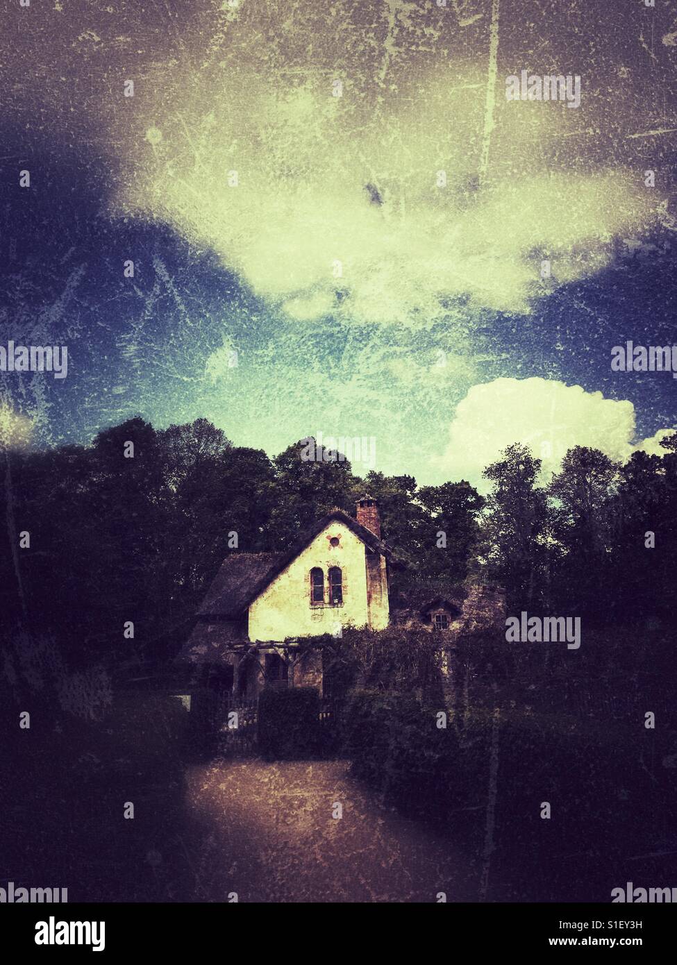 Old house between the bushes - Smartphone Captured Stock Image