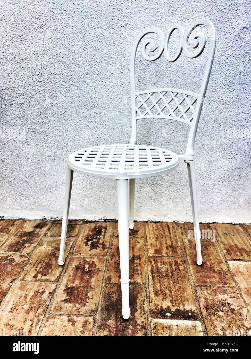 Decorative White garden chair Stock Photo Alamy