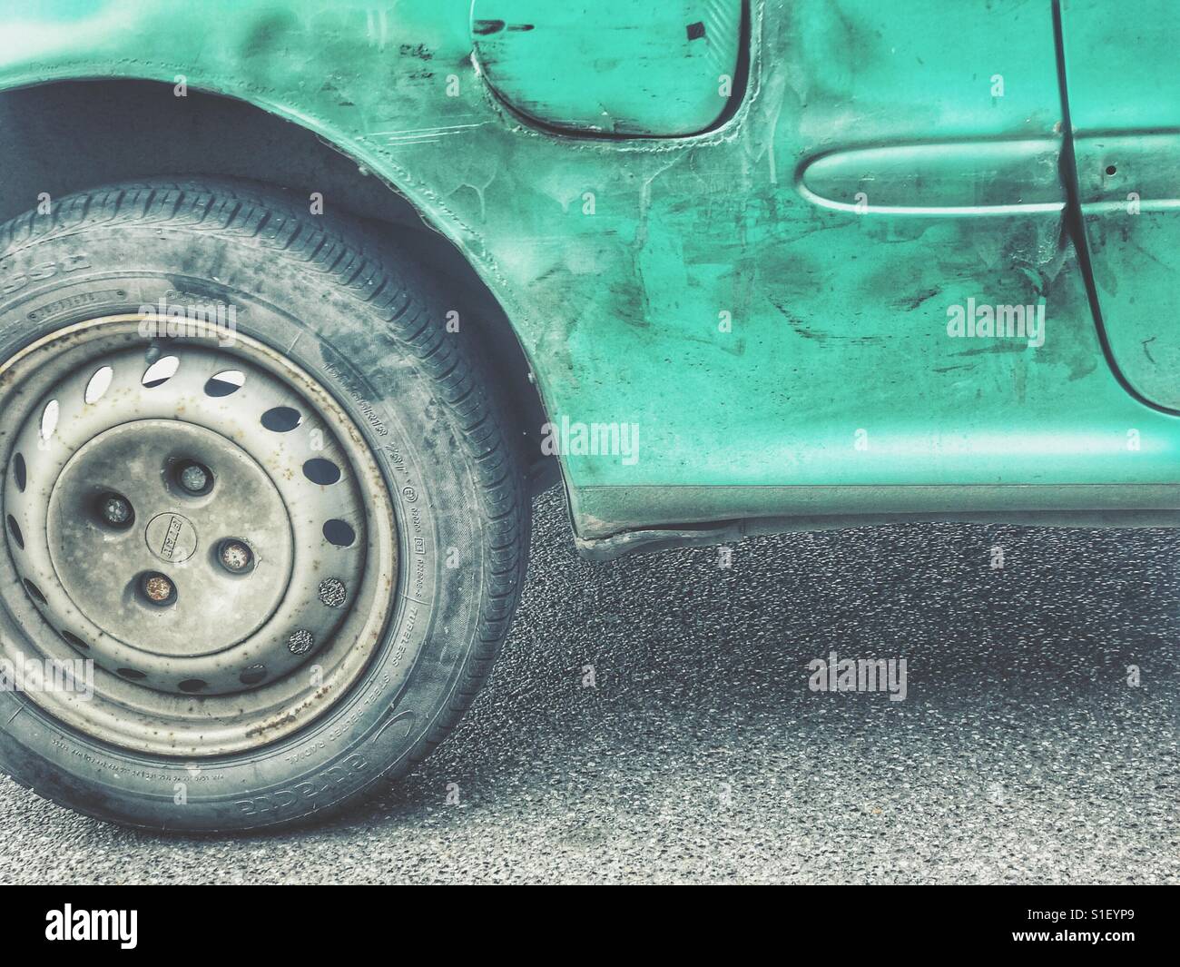 Old damaged car - Smartphone Captured Stock Image