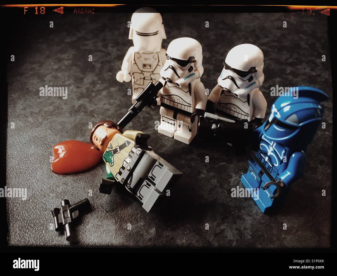 Imperial Troops execute Rebel trooper Stock Photo